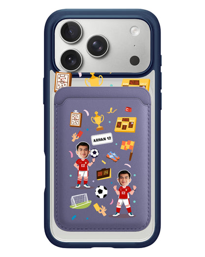 iPhone Magnetic Wallet Case - Face Grid Dream Soccer