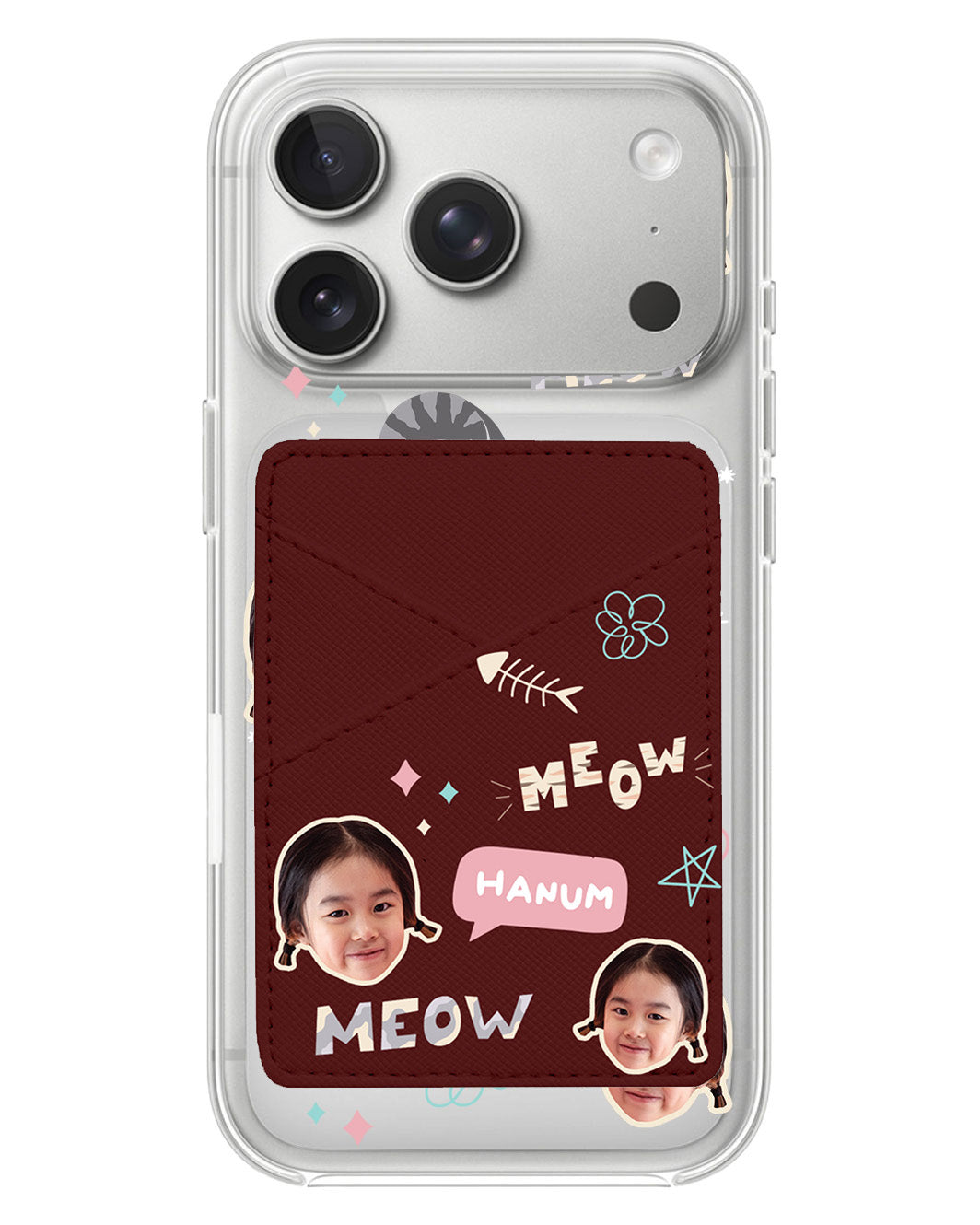 iPhone Phone Wallet Case - Face Grid Kitty