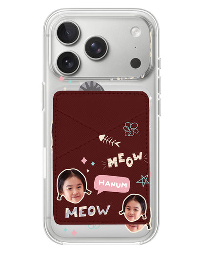 iPhone Phone Wallet Case - Face Grid Kitty