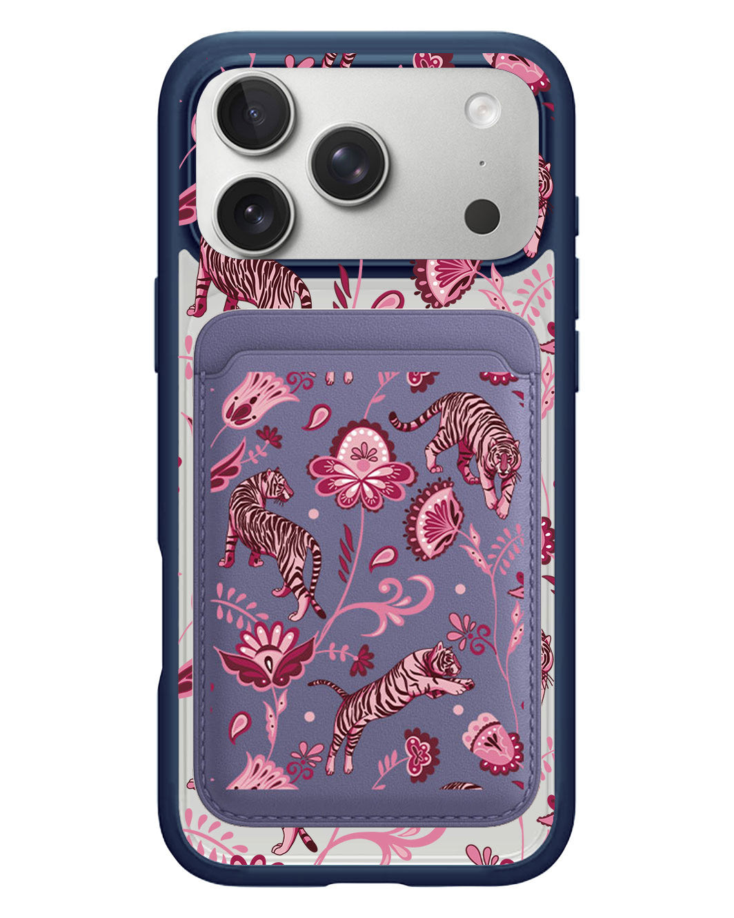 iPhone Magnetic Wallet Case - Tiger & Floral 2.0