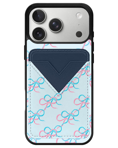 iPhone Avant Wallet Case - Coquette Pink & Blue Bow