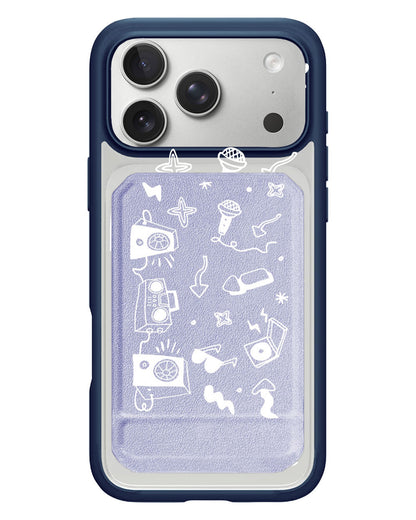 iPhone Magnetic Multifold Wallet - Rock N Roll White
