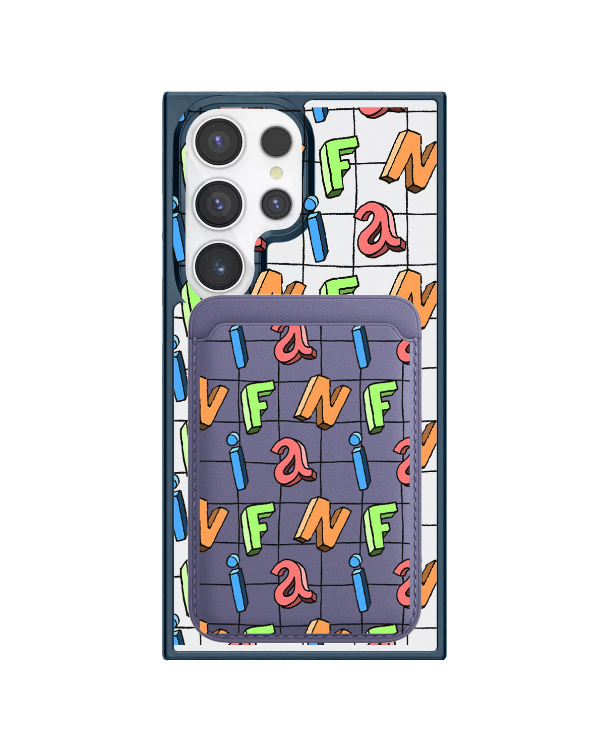 Android Magnetic Wallet Case - Playful Monogram