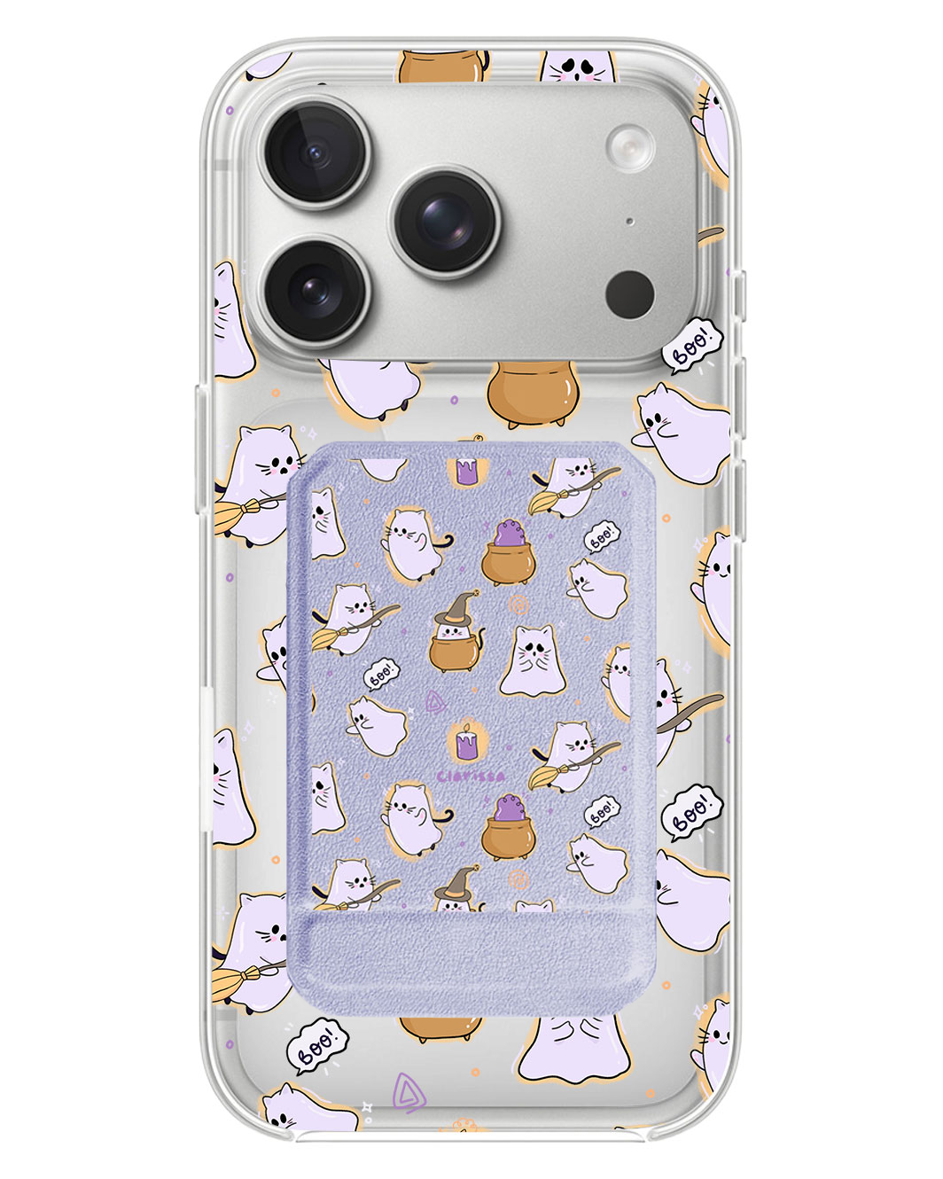 iPhone Magnetic Multifold Wallet - Spooky Cat