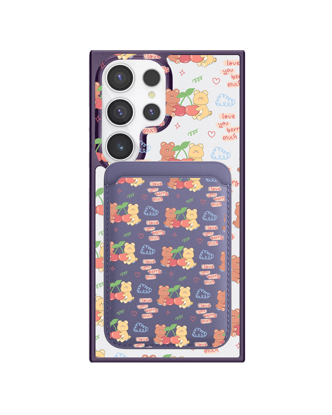 Android Magnetic Wallet Case - Cherry Bear