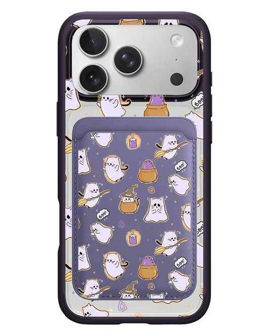 iPhone Magnetic Wallet Case - Spooky Cat