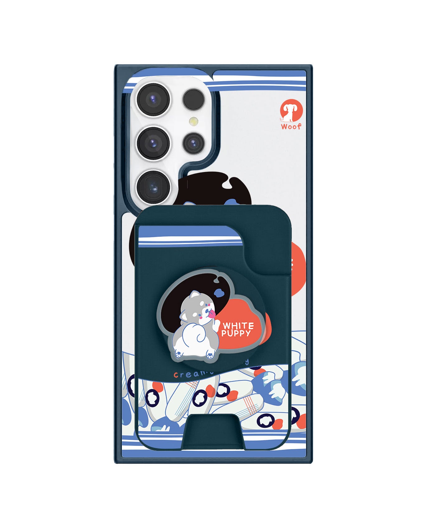 Android Magpop Wallet - White Puppy