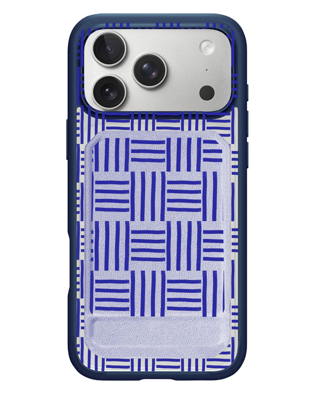 iPhone Magnetic Multifold Wallet - Naval Checkered