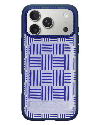 iPhone Magnetic Multifold Wallet - Naval Checkered