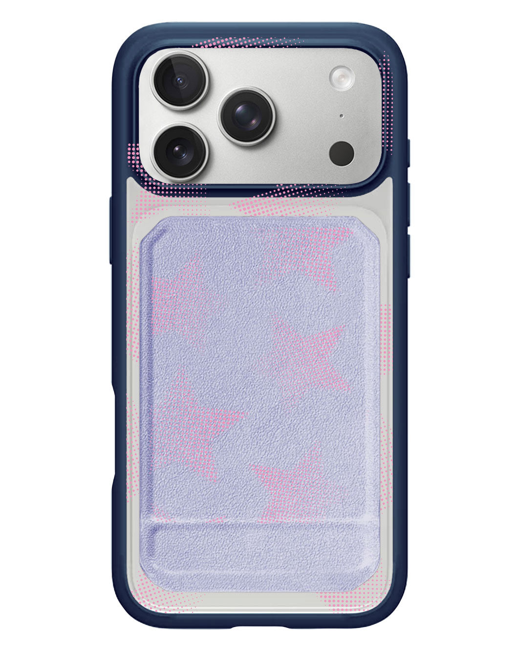 iPhone Magnetic Multifold Wallet - Pink Star