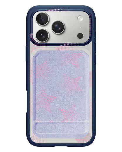 iPhone Magnetic Multifold Wallet - Pink Star