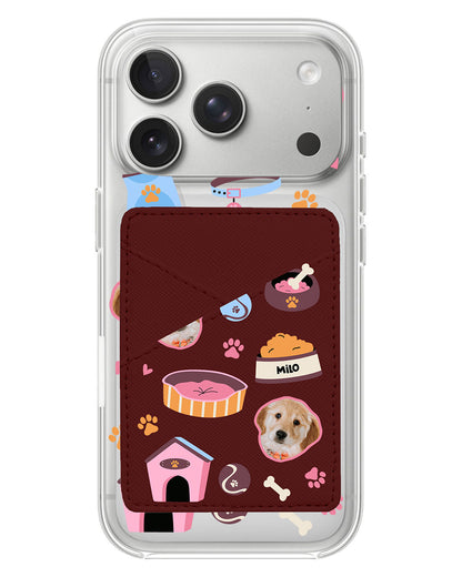iPhone Phone Wallet Case - Pet Grid Puppy Cozy Day