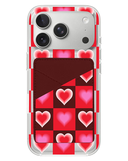 iPhone Phone Wallet Case - Love Checkered
