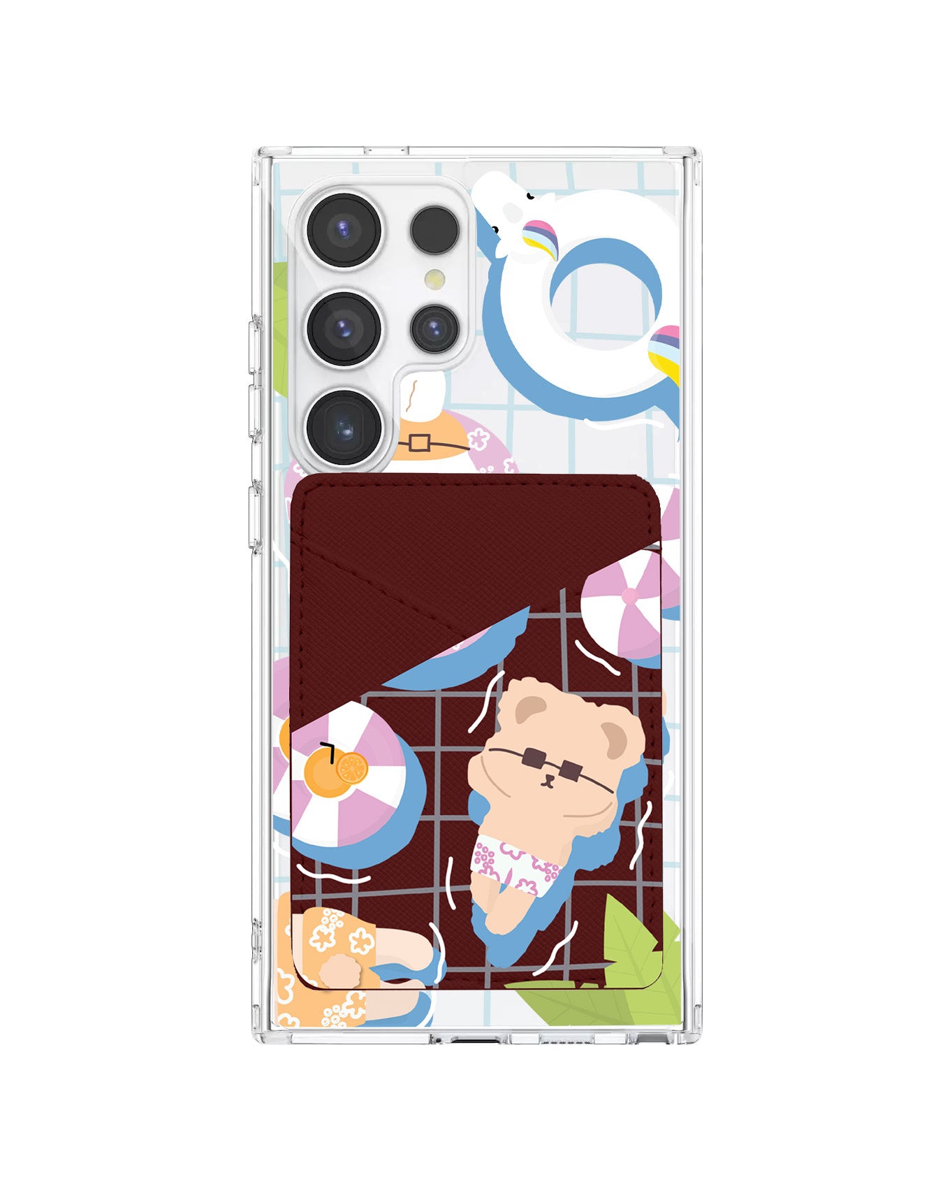 Android Phone Wallet Case - Pool Party Pink