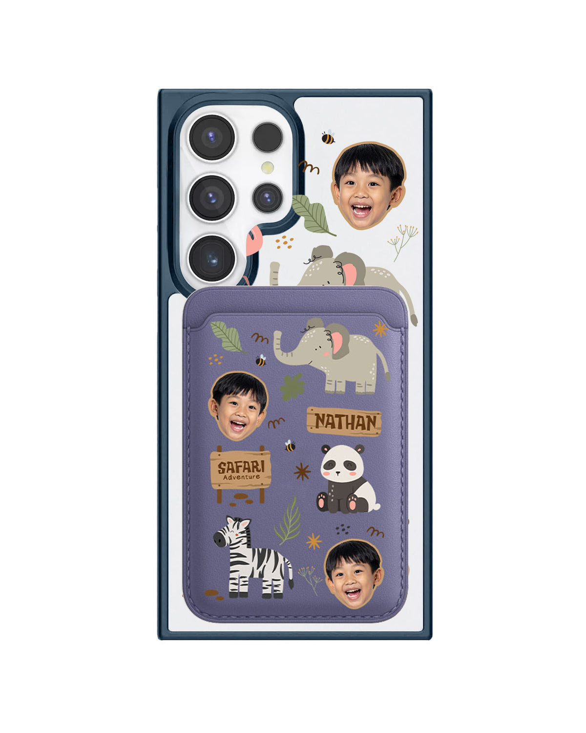 Android Magnetic Wallet Case - Face Grid Safari 2.0
