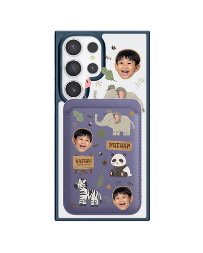 Android Magnetic Wallet Case - Face Grid Safari 2.0