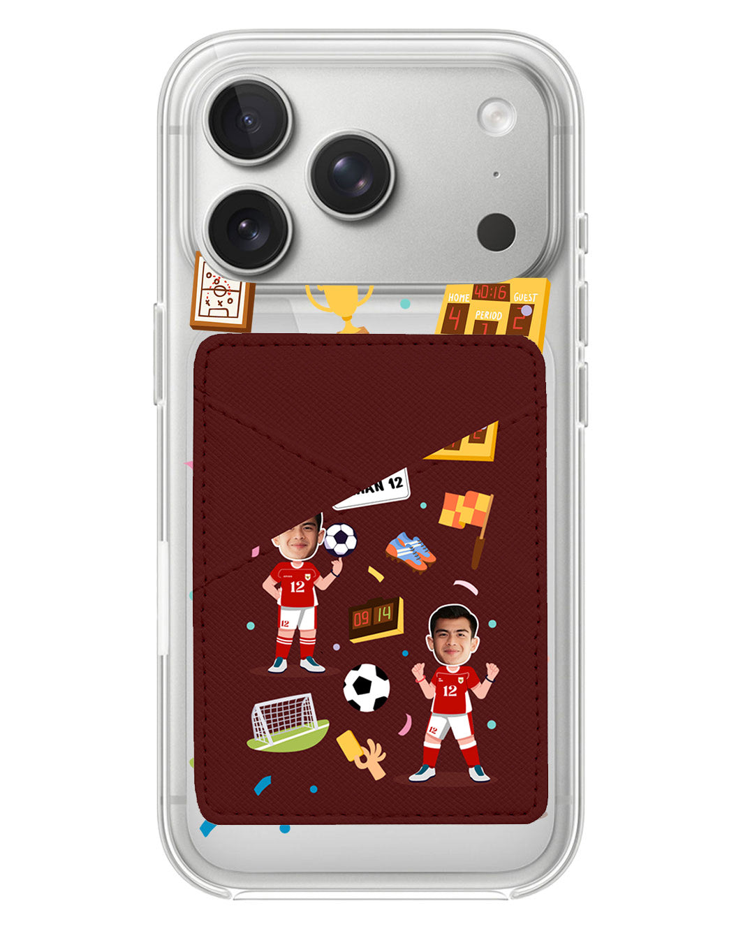 iPhone Phone Wallet Case - Face Grid Dream Soccer