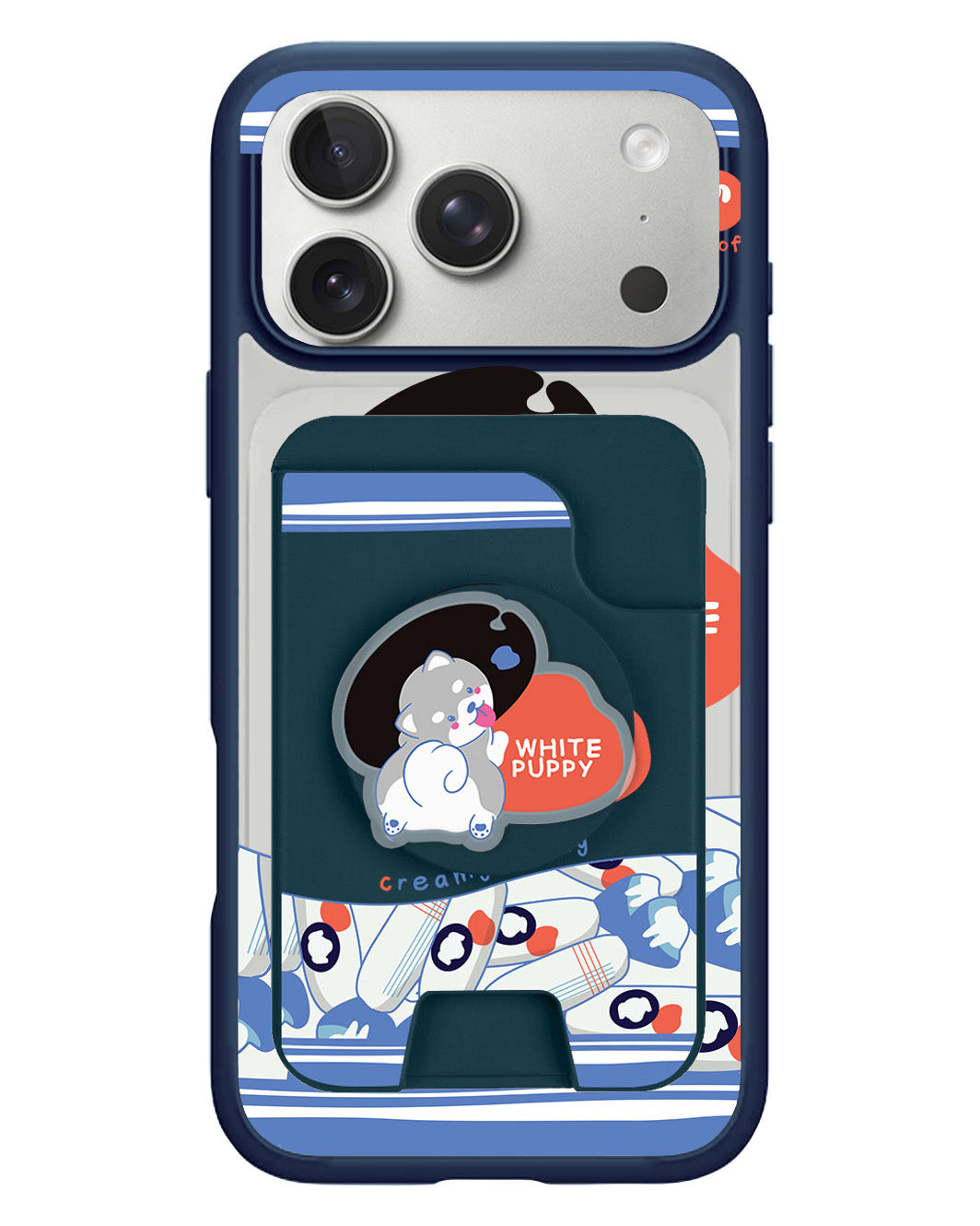 iPhone Magpop Wallet - White Puppy