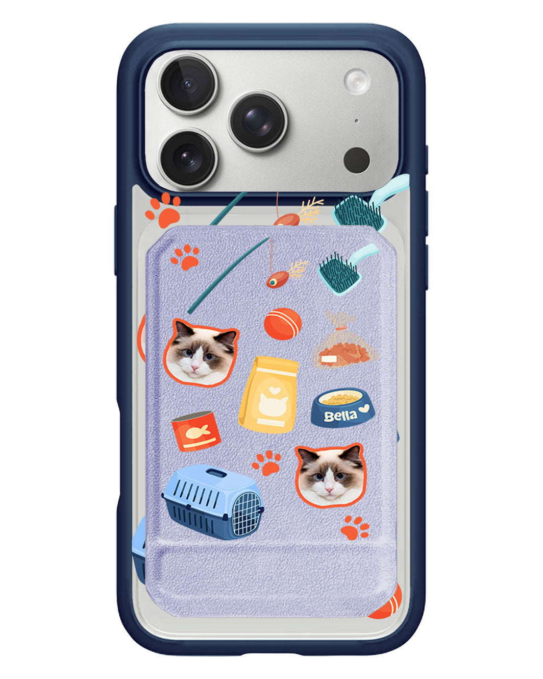 iPhone Magnetic Multifold Wallet - Pet Grid Kitty Adventures