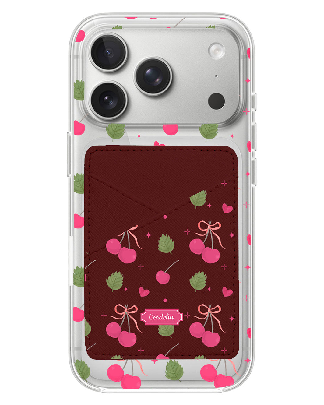 iPhone Phone Wallet Case - Coquette Cherry