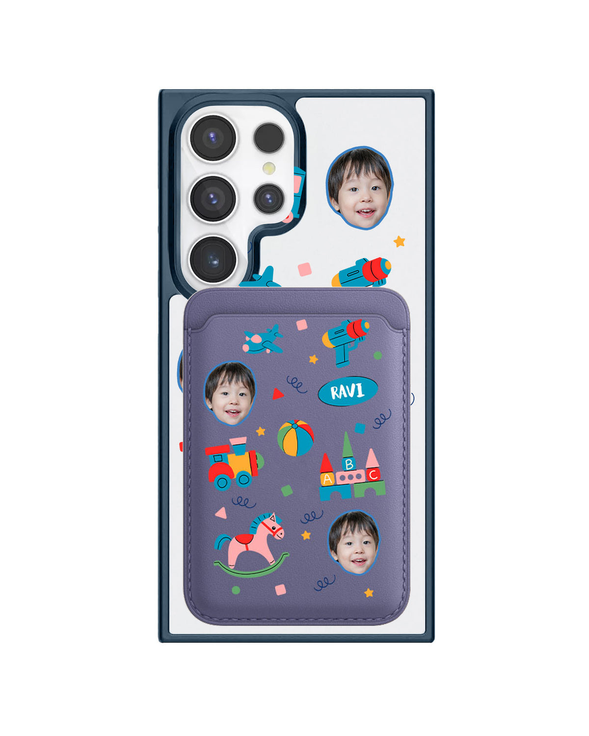 Android Magnetic Wallet Case - Face Grid Boys Toys