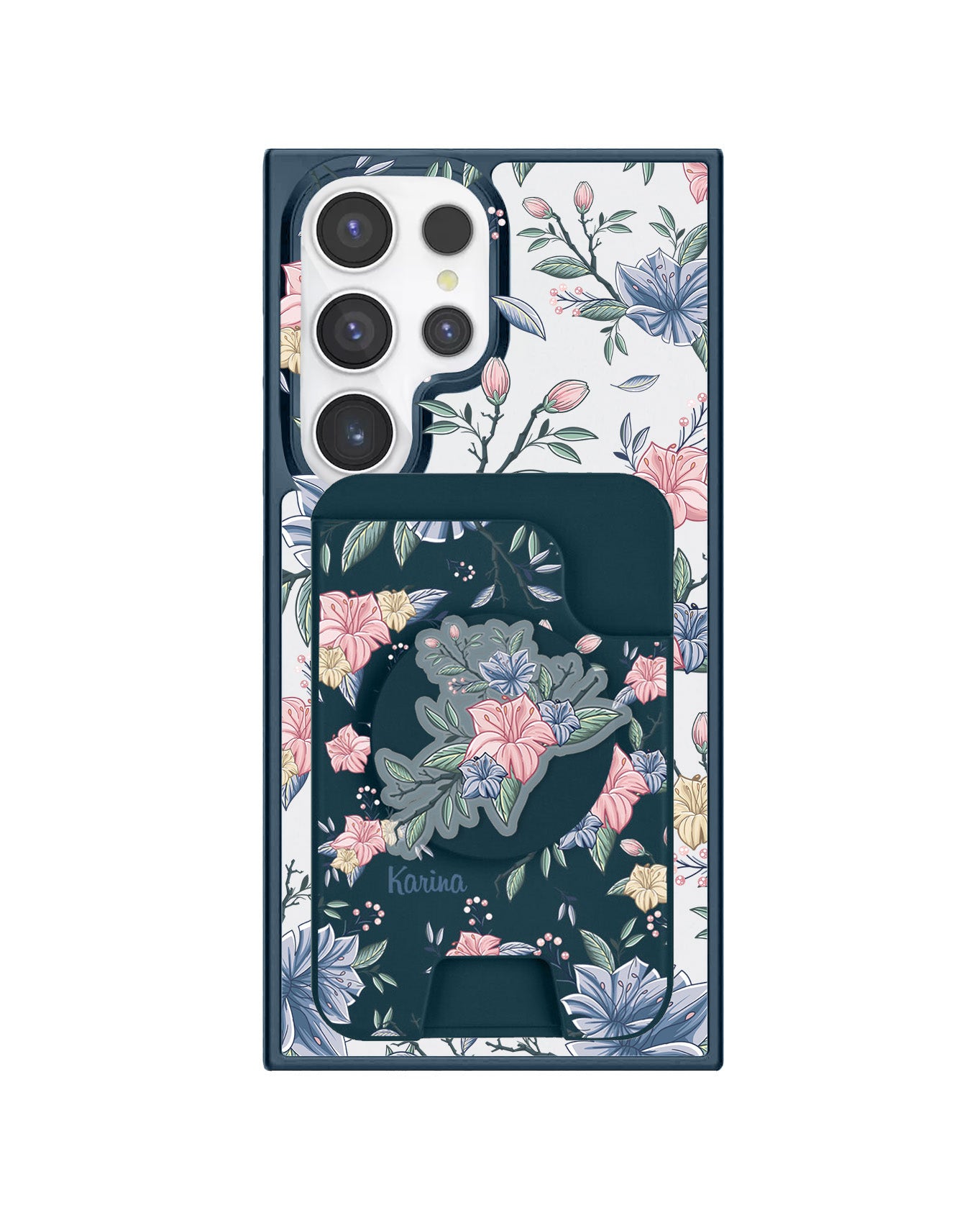 Android Magpop Wallet - Pink & Blue Floral
