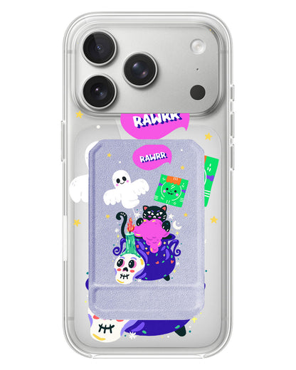 iPhone Magnetic Multifold Wallet - Cat Monster