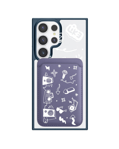 Android Magnetic Wallet Case - Social White