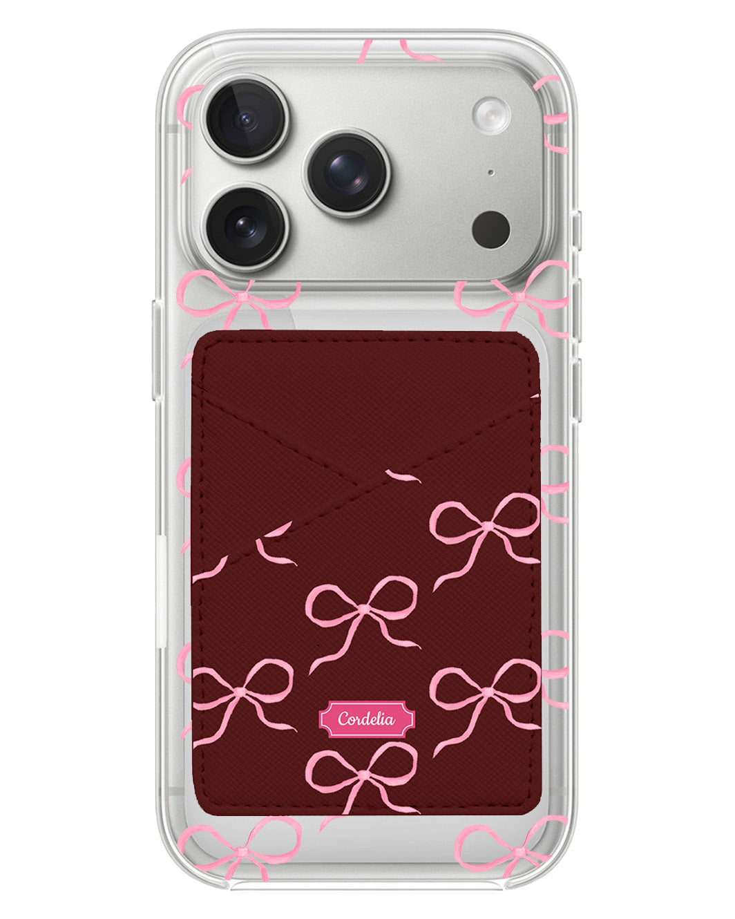 iPhone Phone Wallet Case - Coquette Pink Bow