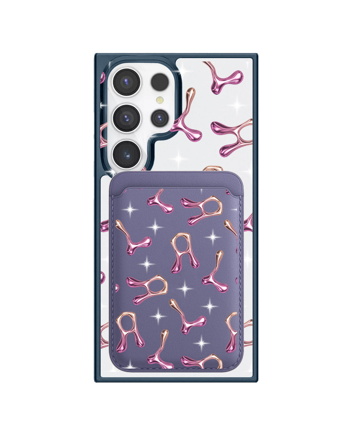 Android Magnetic Wallet Case - Chrome Monogram 3.0