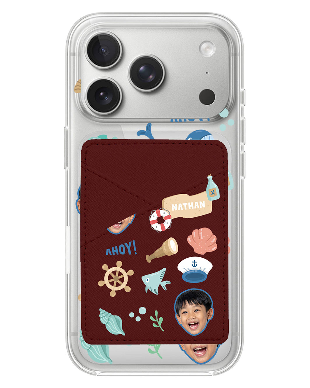 iPhone Phone Wallet Case - Face Grid Sailor
