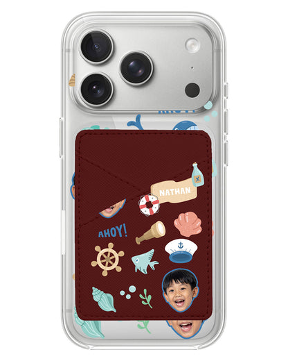 iPhone Phone Wallet Case - Face Grid Sailor