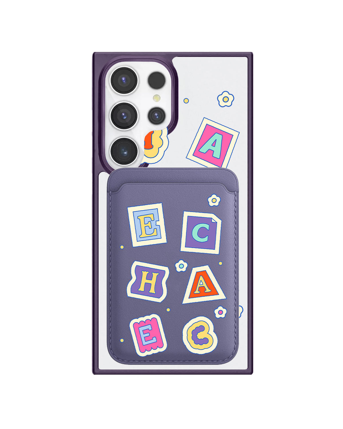Android Magnetic Wallet Case - Adorable monogram 3.0