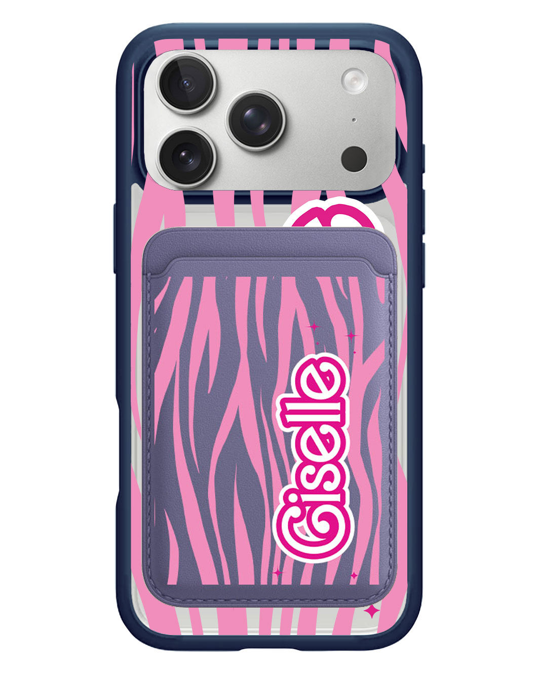 iPhone Magnetic Wallet Case - Barbie Zebra Pattern