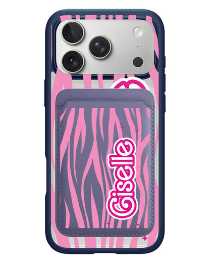 iPhone Magnetic Wallet Case - Barbie Zebra Pattern