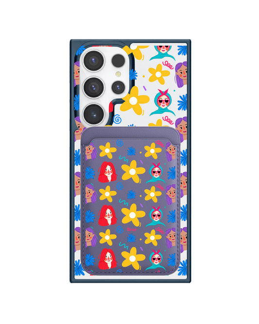 Android Magnetic Wallet Case - Daisy Faces