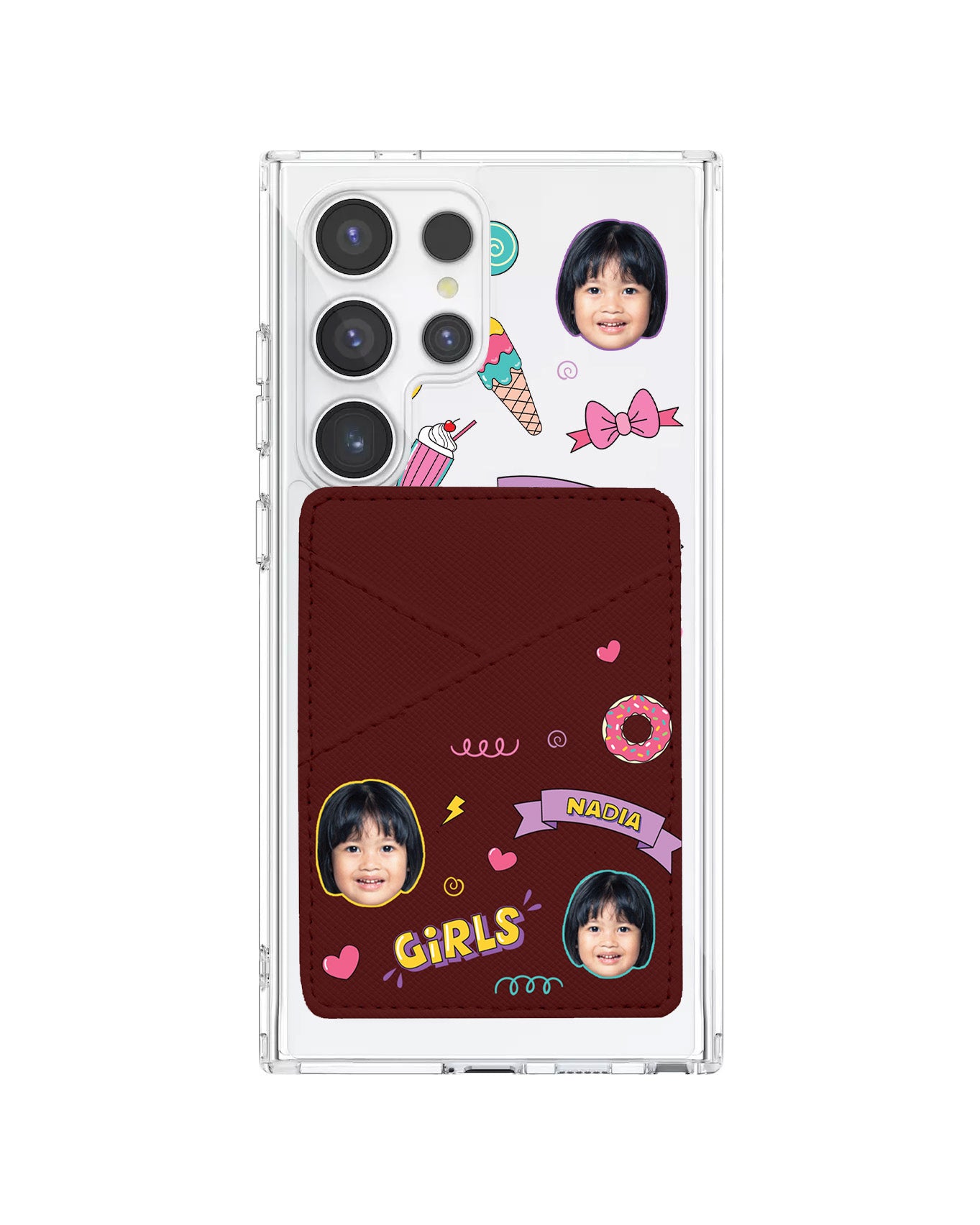 Android Phone Wallet Case - Face Grid Comic