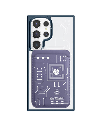 Android Magnetic Wallet Case - Circuit White