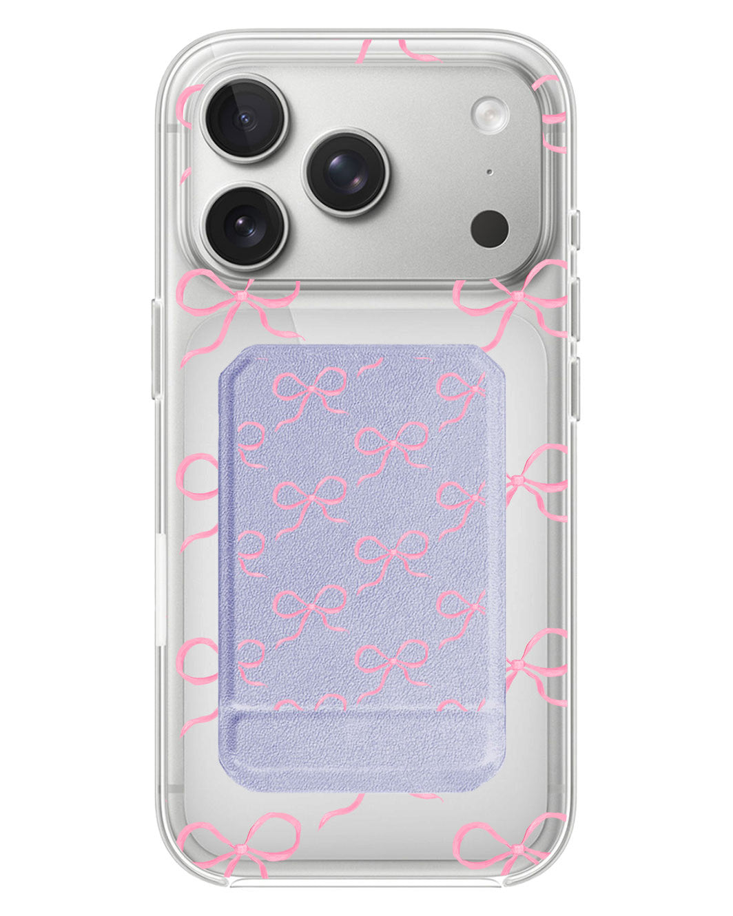 iPhone Magnetic Multifold Wallet - Coquette Pink Bow