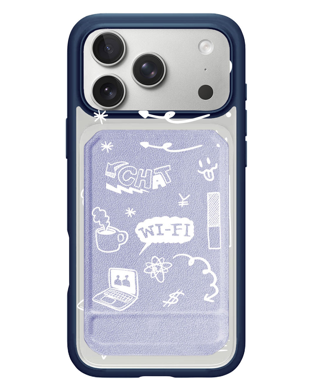 iPhone Magnetic Multifold Wallet - Social White