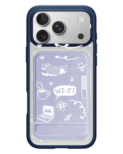 iPhone Magnetic Multifold Wallet - Social White