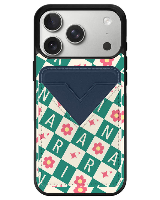 iPhone Avant Wallet Case - Flower Grid Monogram 4.0