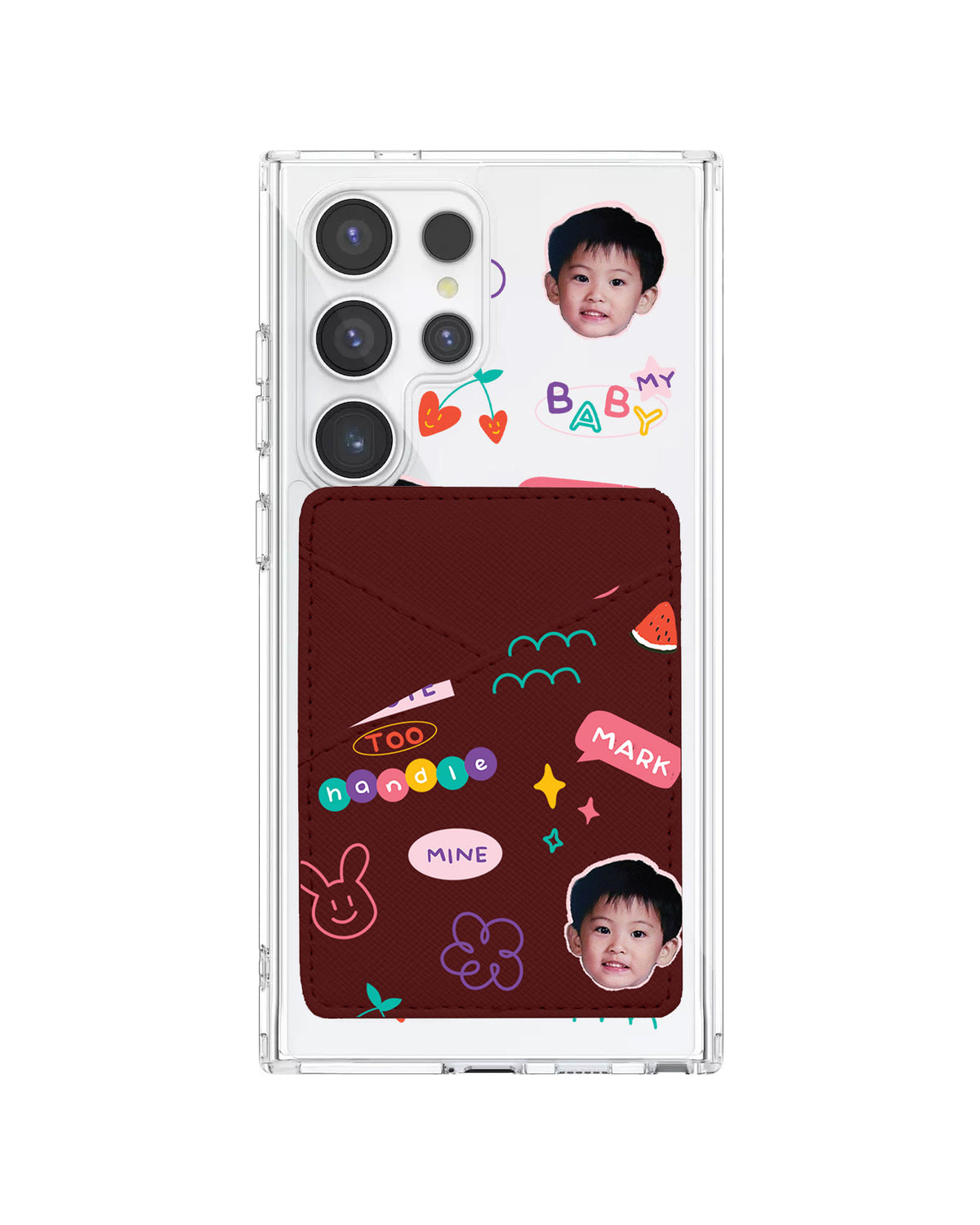 Android Phone Wallet Case - Face Grid