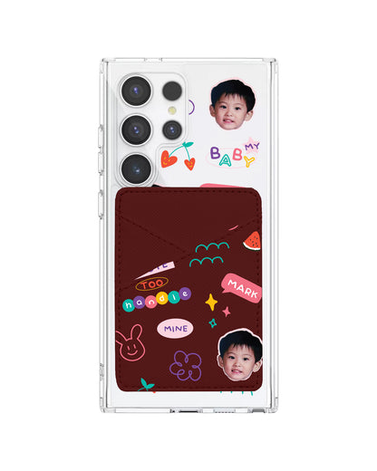 Android Phone Wallet Case - Face Grid