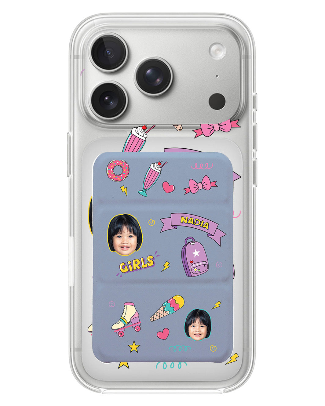 iPhone Magnetic Trifold Wallet Case - Face Grid Comic