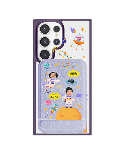 Android Magnetic Multifold Wallet - Face Grid Dream Astronaut