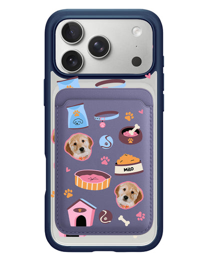 iPhone Magnetic Wallet Case - Pet Grid Puppy Cozy Day