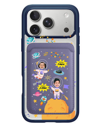 iPhone Magnetic Wallet Case - Face Grid Dream Astronaut