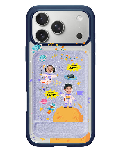 iPhone Magnetic Multifold Wallet - Face Grid Dream Astronaut