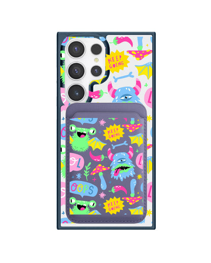 Android Magnetic Wallet Case - Monster Say Keep Going